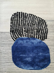 Koral Line Black New Zealand Wool & Viscose Silk Rug
