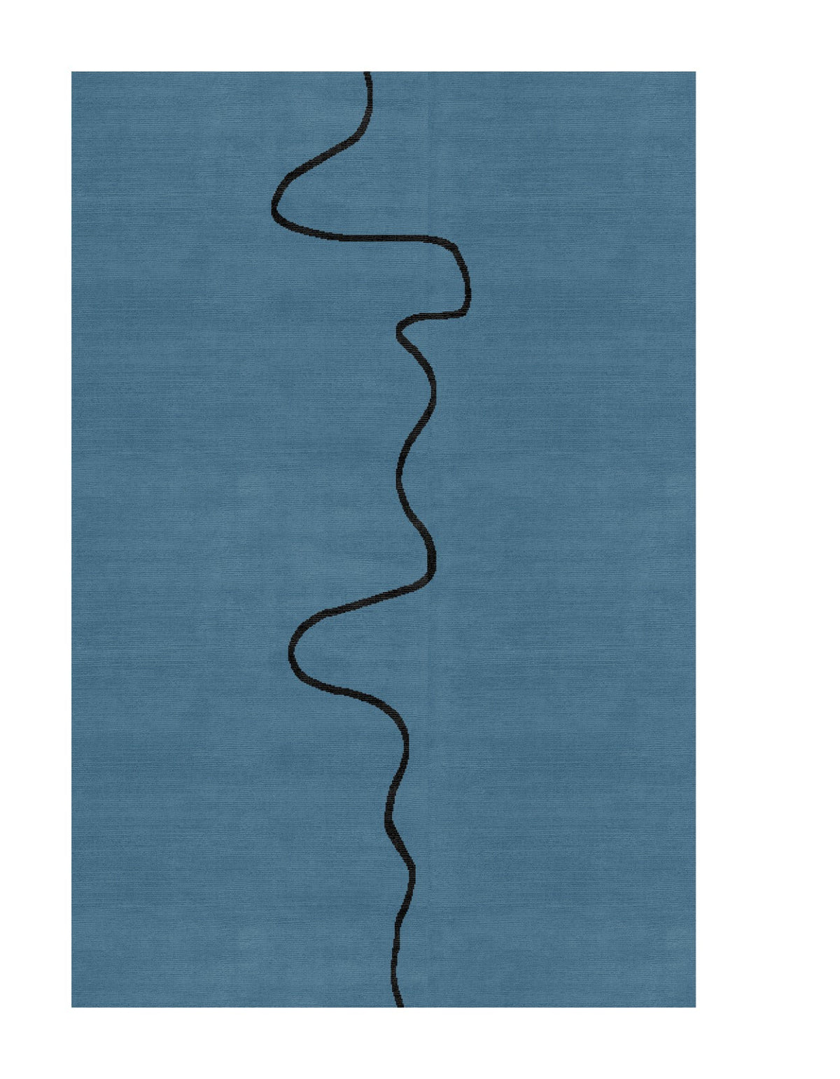 Teal Line New Zealand Wool & Silk Rug