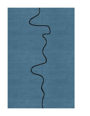 Teal Line New Zealand Wool & Silk Rug