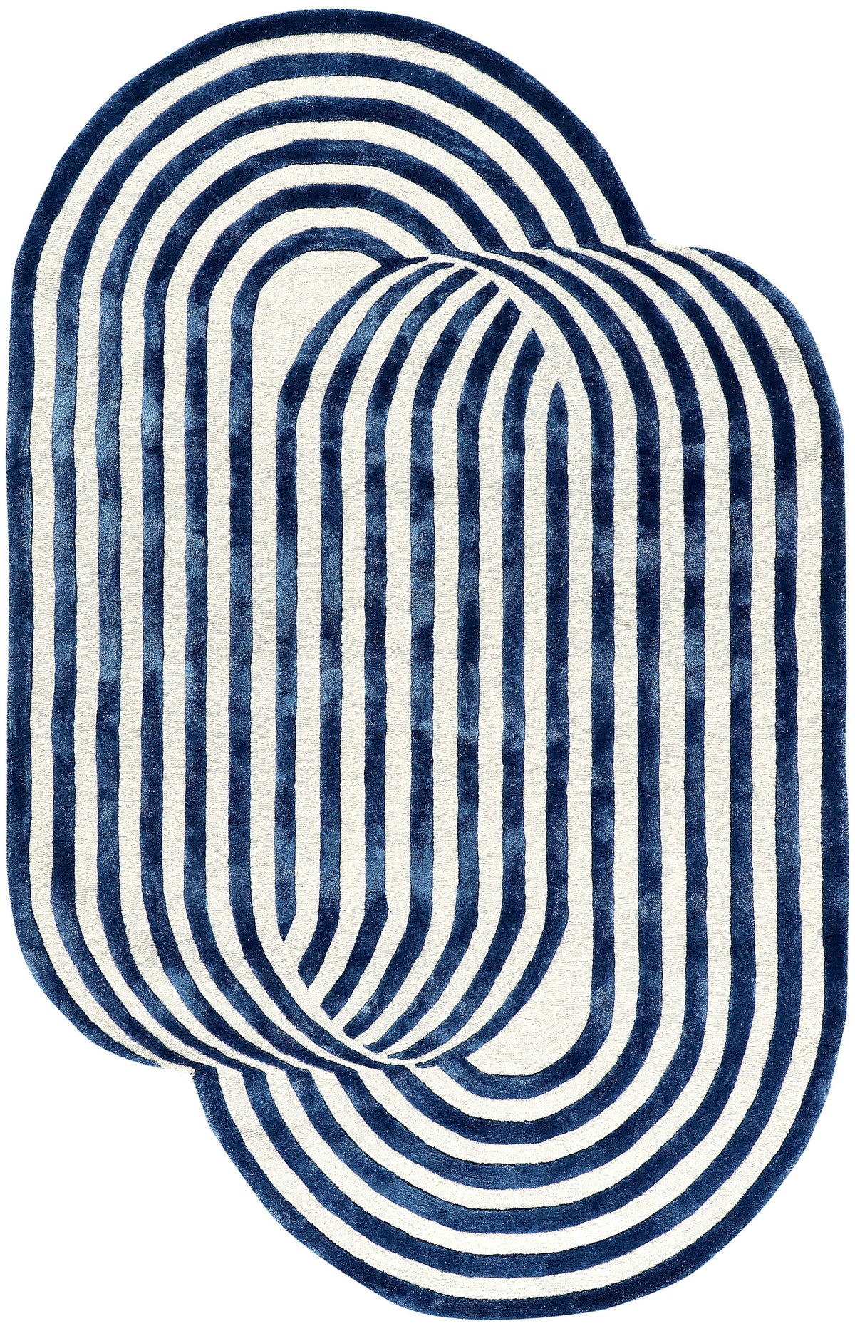 Loops New Zealand Wool & Viscose Irregular Shaped Rug