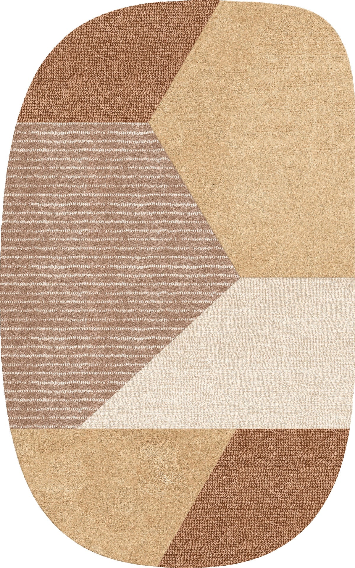 Lush New Zealand Wool Irregular Shaped Loop & Cut Pile Rug