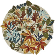 Forest Multicolor Floral Hand Tufted Round Plush New Zealand Wool Rug