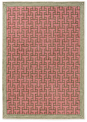 Monogram Pink Hand Tufted Rug