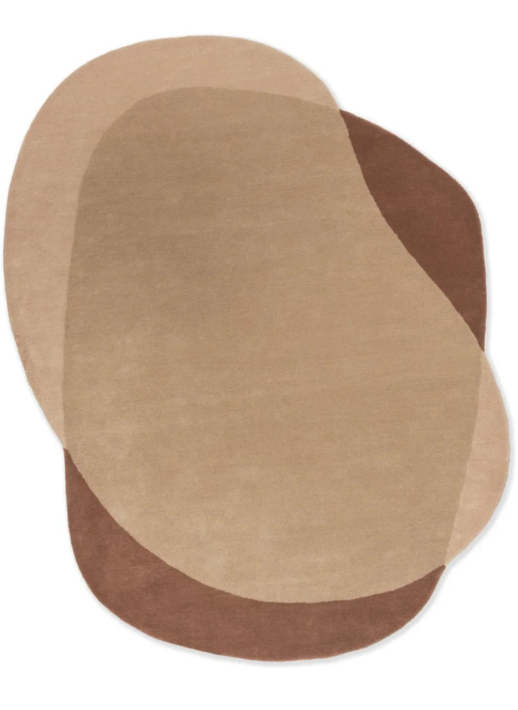 Overlapping Beige & Brown Organic Shape New Zealand Rug