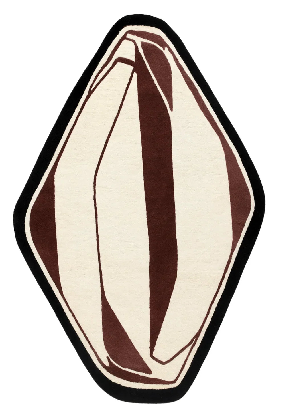 Ivory & Brown Modern Designer Area New Zealand Rug