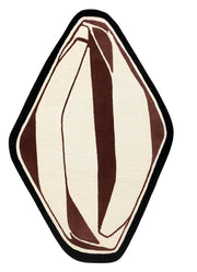 Ivory & Brown Modern Designer Area New Zealand Rug