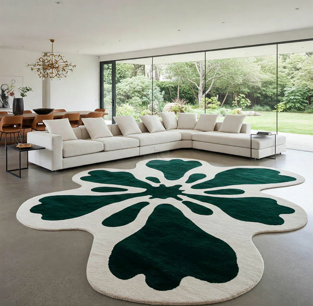 Irregular Abstract Flower Shaped Area New Zealand Rug