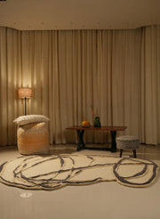 Modern Abstract Hand Tufted Wool New Zealand Rug