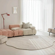 Modern Cream Abstract Irregular Area Rug
