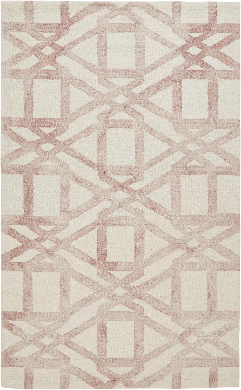 Cream & Pink Romee New Zealand Wool Hand Tufted Rug