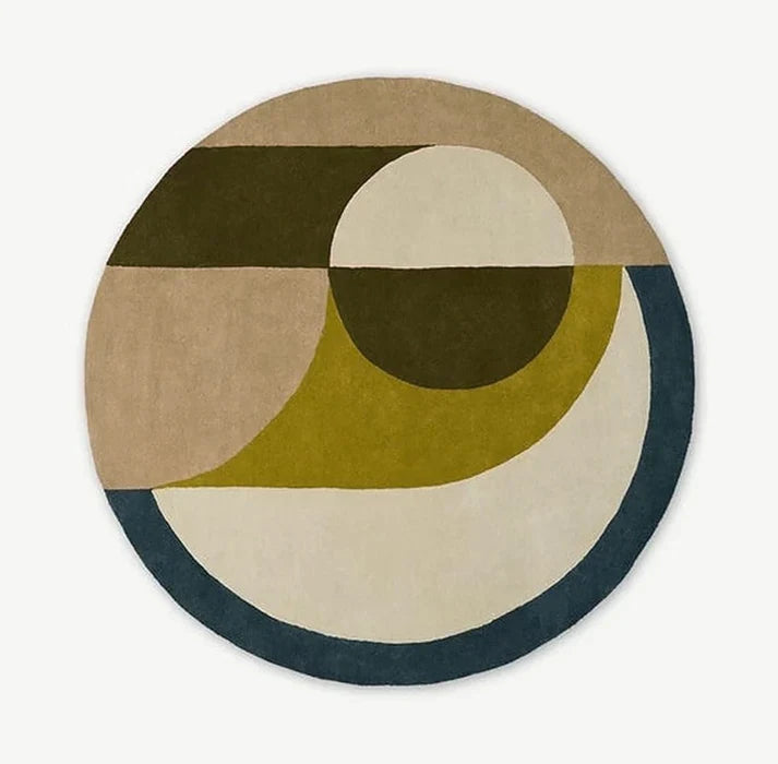 Zofry Multicolor Hand Tufted Round Plush New Zealand Wool Rug