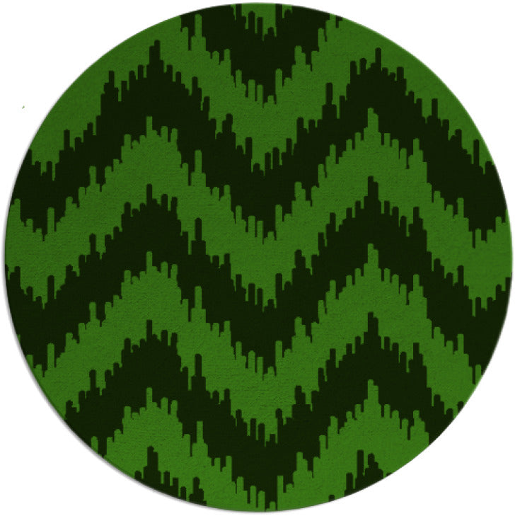 Bojo Green & Black Hand Tufted Round Plush New Zealand Wool Rug