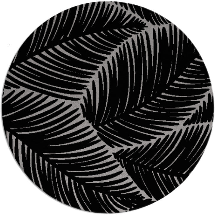 Simoneta 237 Black Hand Tufted Round Plush New Zealand Wool Rug