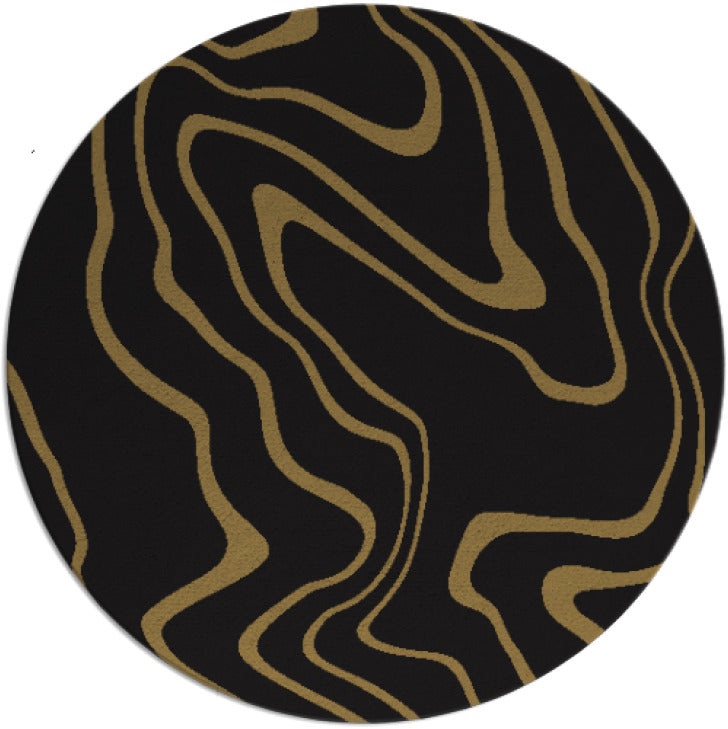 Black Tyrol Hand Tufted Round Plush New Zealand Wool Rug