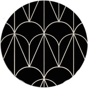 Manhattan Black & White Hand Tufted Round Plush New Zealand Wool Rug