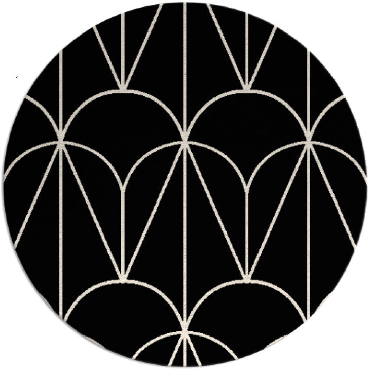 Manhattan Black & White Hand Tufted Round Plush New Zealand Wool Rug