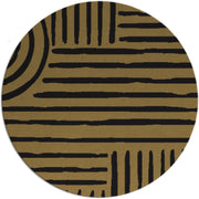 Randolph Brown & Black Hand Tufted Round Plush New Zealand Wool Rug