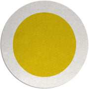 Grover Yellow White Hand Tufted Round Plush New Zealand Wool Rug