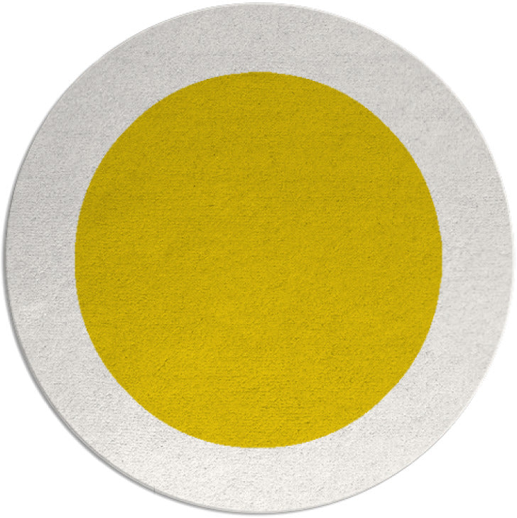 Grover Yellow White Hand Tufted Round Plush New Zealand Wool Rug