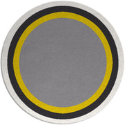 Miramar Grey Yellow Hand Tufted Round Plush New Zealand Wool Rug