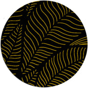 Grove Black Yellow Hand Tufted Round Plush New Zealand Wool Rug
