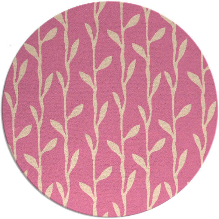 Darling Buds Pink Hand Tufted Round Plush New Zealand Wool Rug