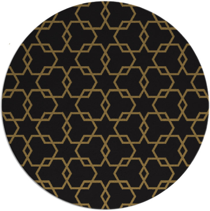 Hexstar Black Brown Hand Tufted Round Plush New Zealand Wool Rug