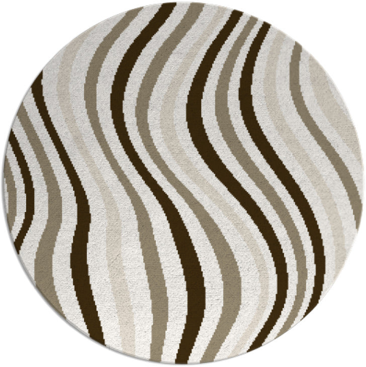 Shades of Brown Whirley Hand Tufted Round Plush New Zealand Wool Rug