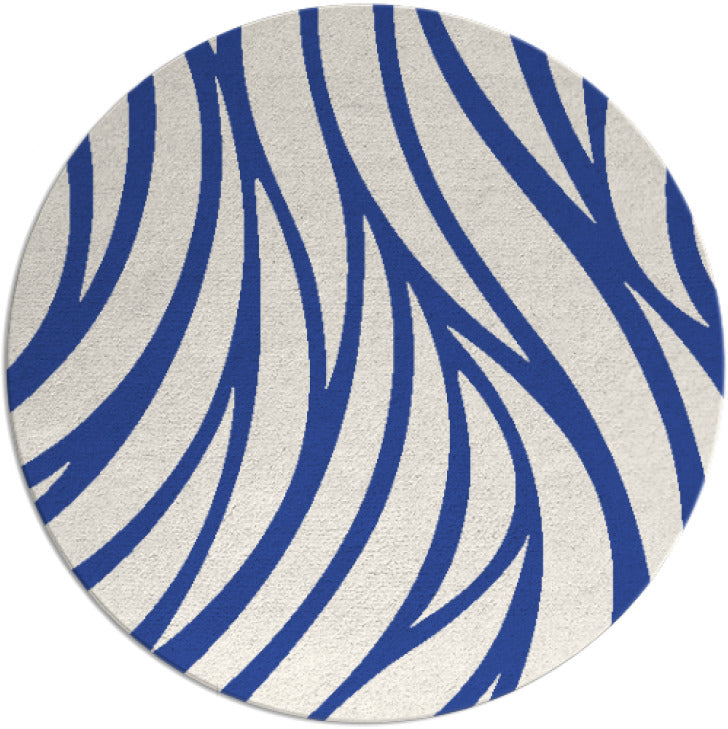 Fable Blue White Hand Tufted Round Plush New Zealand Wool Rug
