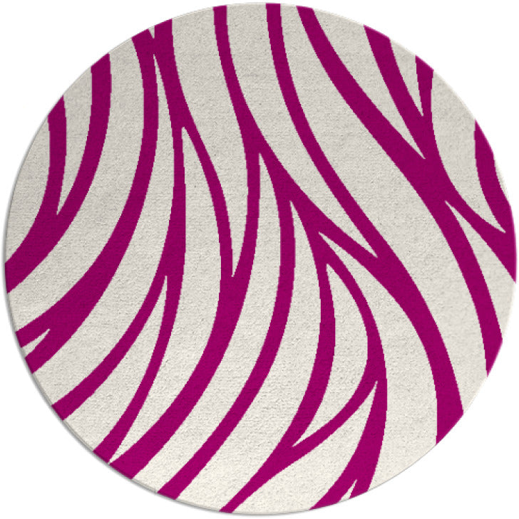 Fable Pink White Hand Tufted Round Plush New Zealand Wool Rug