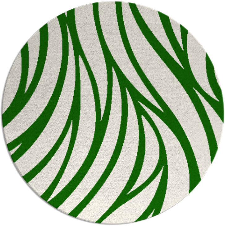 Fable White Green Hand Tufted Round Plush New Zealand Wool Rug