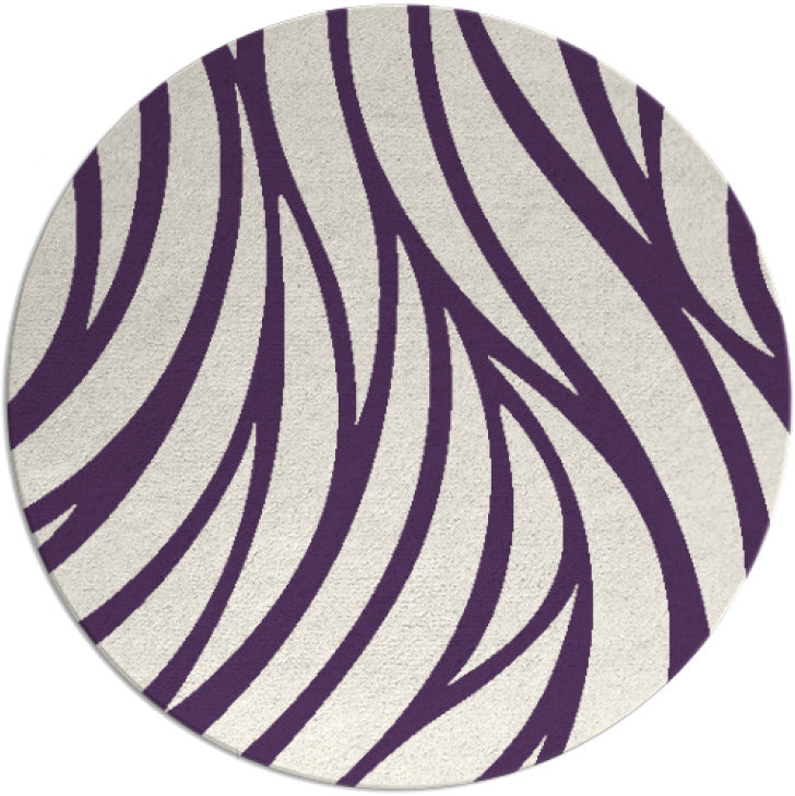 Fable Purple White Hand Tufted Round Plush New Zealand Wool Rug