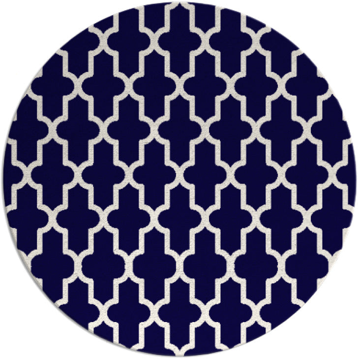 Anna Navy Blue Hand Tufted Round Plush New Zealand Wool Rug