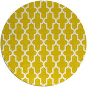 Anna Yellow Hand Tufted Round Plush New Zealand Wool Rug