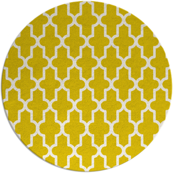 Anna Yellow Hand Tufted Round Plush New Zealand Wool Rug