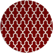 Anna Red Hand Tufted Round Plush New Zealand Wool Rug