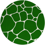 Caye White Green Hand Tufted Round Plush New Zealand Wool Rug