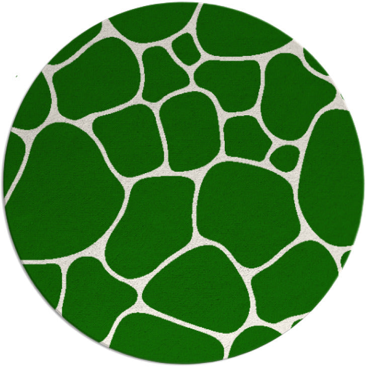 Caye White Green Hand Tufted Round Plush New Zealand Wool Rug