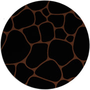 Caye Black Brown Hand Tufted Round Plush New Zealand Wool Rug