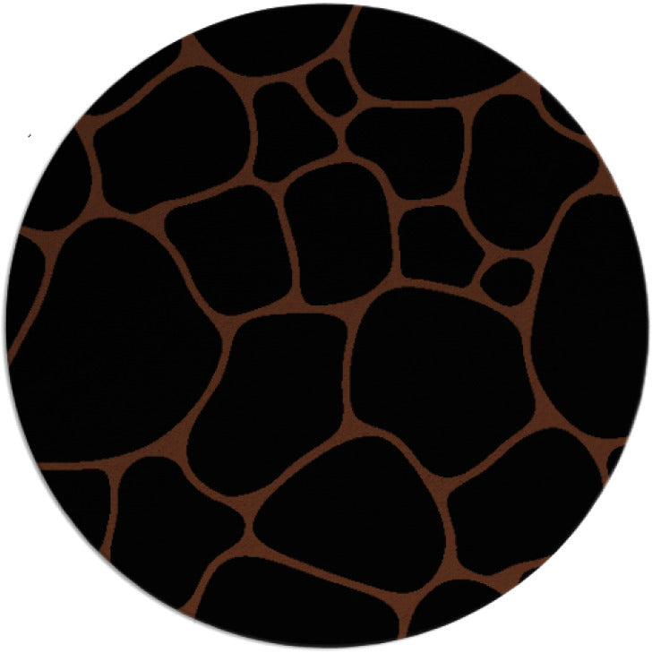 Caye Black Brown Hand Tufted Round Plush New Zealand Wool Rug