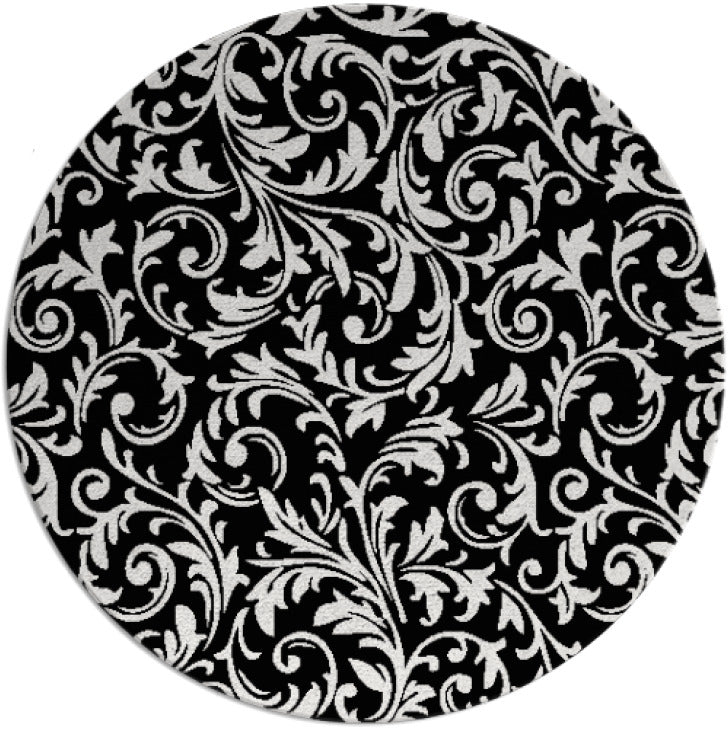 Bache Black Hand Tufted Round Plush New Zealand Wool Rug