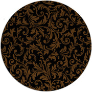 Bache Black Brown Hand Tufted Round Plush New Zealand Wool Rug