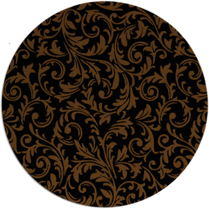 Bache Black Brown Hand Tufted Round Plush New Zealand Wool Rug