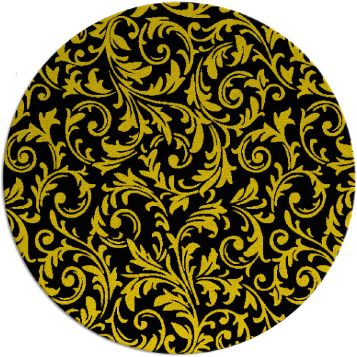 Bache Black & Yellow Hand Tufted Round Plush New Zealand Wool Rug