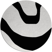 Contour Black & Silver Hand Tufted Round Plush New Zealand Wool Rug