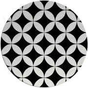Elba Black Silver Hand Tufted Round Plush New Zealand Wool Rug