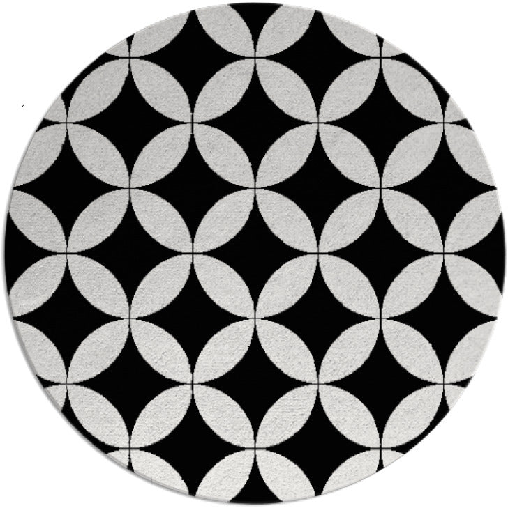 Elba Black Silver Hand Tufted Round Plush New Zealand Wool Rug