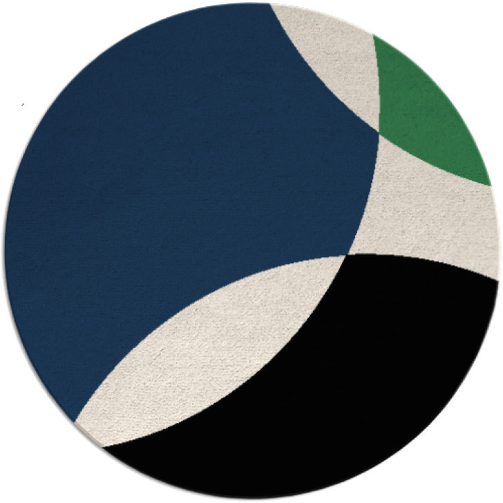 Ovolo Abstract Hand Tufted Round Plush New Zealand Wool Rug
