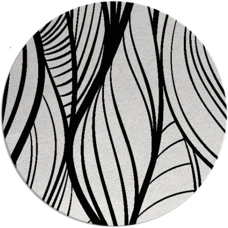 Mahu Black & Silver Hand Tufted Round Plush New Zealand Wool Rug