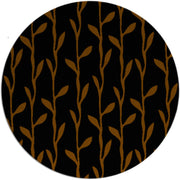 Darling Buds Black Brown Hand Tufted Round Plush New Zealand Wool Rug